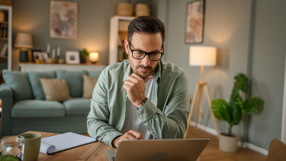 Man using computer